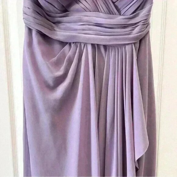 Bill  Levkoff Strapless Chiffon Formal Evening Gown Victorian Lilac Purple 16 - Picture 7 of 15